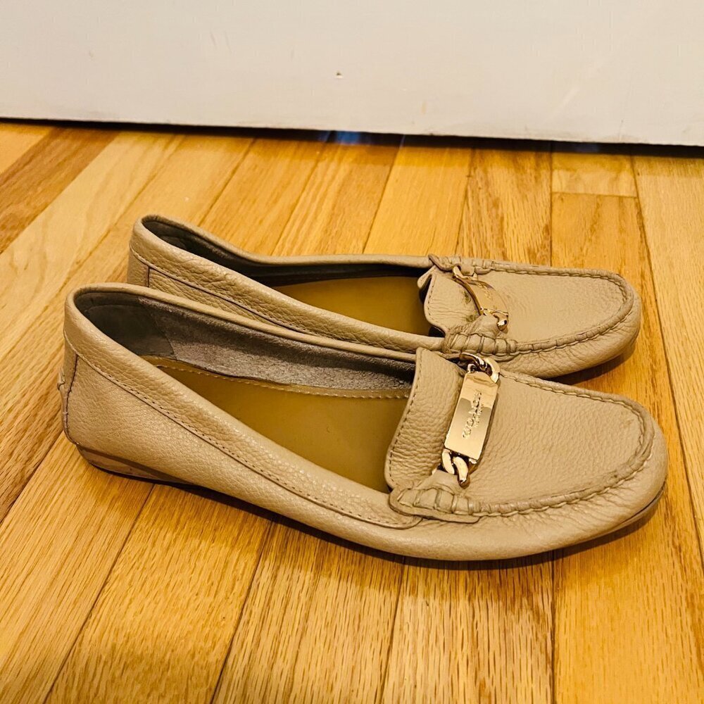 Coach Marley Beige Driver Moccasin Loafers Women's Size 8 B - Picture 13 of 16